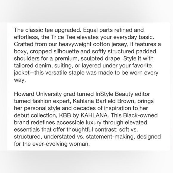 KBB by KAHLANA Oversized Cropped Boxy Short Sleeve T-Shirt 'The Trice Tee' XL - Picture 5 of 7